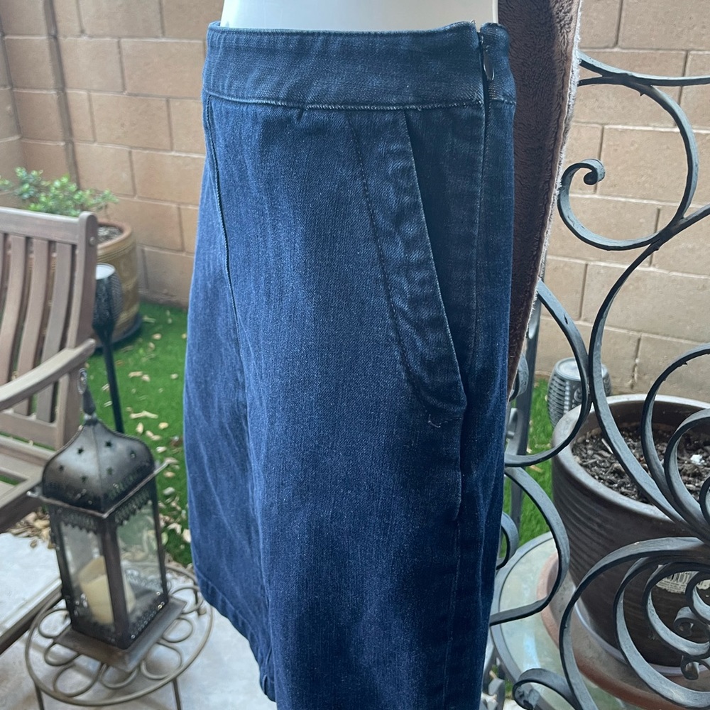 Womens Banana Republic Pencil Straight Dark Wash Denim Jean Skirt with Pockets 4 - Picture 2 of 16